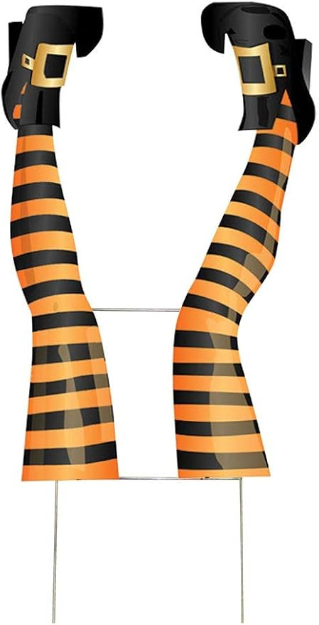 Anderson's Halloween Witches Legs Yard Sign Decorations, Flat Plastic Corrugated, Lawn Decor, Hol... | Amazon (US)