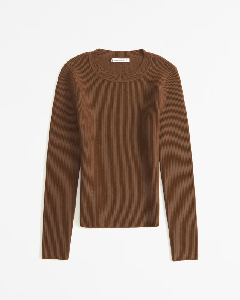 Women's Long-Sleeve Ottoman Crew Top | Women's Up To 40% Off Select Styles | Abercrombie.com | Abercrombie & Fitch (US)