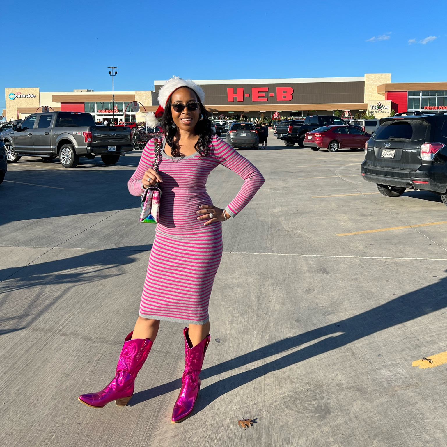Striped sweaterdress + metallic hot pink cowboy boots = ultimate style game ON! Perfect look for running errands. 🤠✨💋

#boots #sweaterdress #barbiepink

#LTKfindsunder50 #LTKshoecrush #LTKstyletip