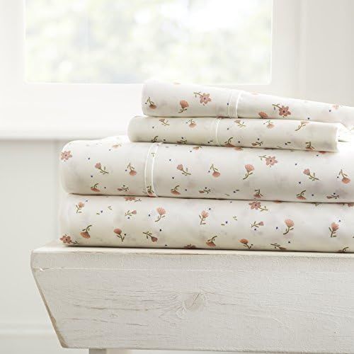 Linen Market 4 Piece Sheet Set Patterned, Queen, Soft Floral Pink | Amazon (US)