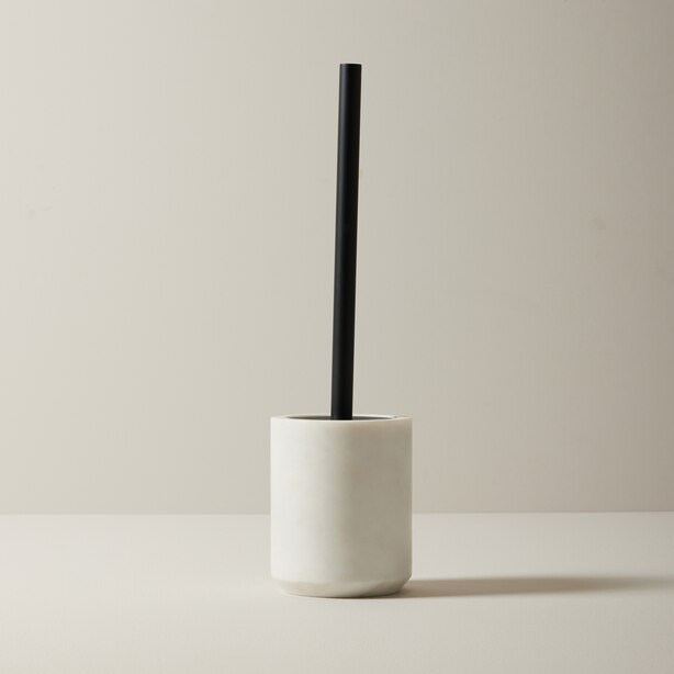 WHITE MARBLE TOILET BRUSH HOLDER | Indigo (CA)