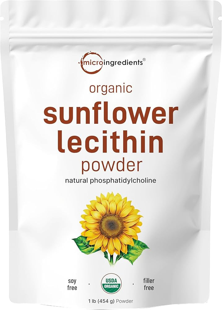 Micro Ingredients Organic Sunflower Lecithin Powder, 1 Pound, Sustainable Farmed, Cold Pressed, R... | Amazon (US)