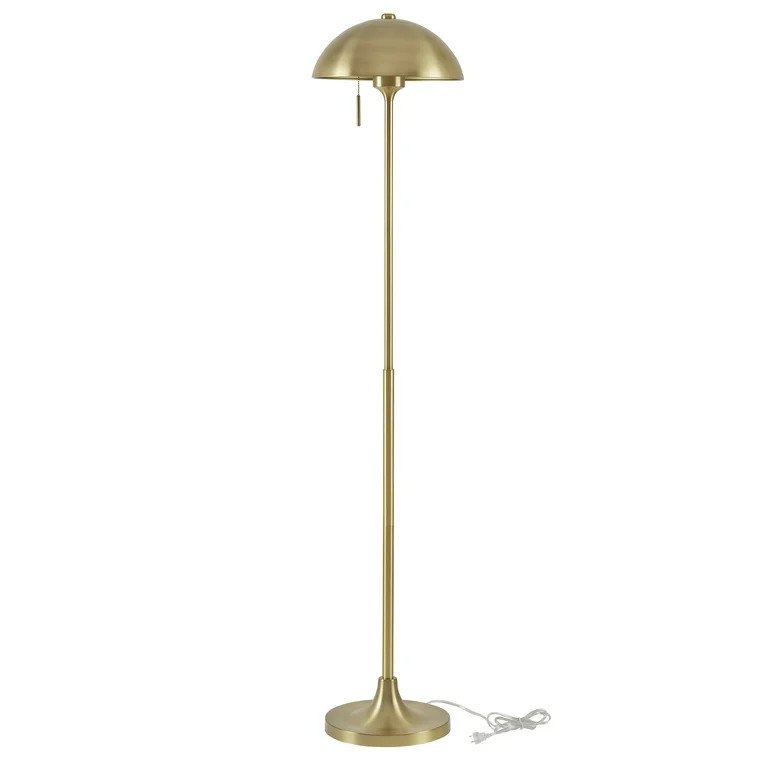 Better Homes & Gardens 62" Modern Pull-chain Brass Floor Lamp with Brass Dome | Walmart (US)