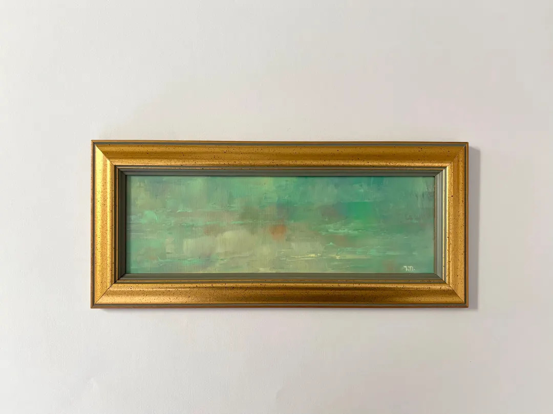 Hand Painted Original Framed Green Abstract Oil Painting on Canvas - Etsy | Etsy (Global)