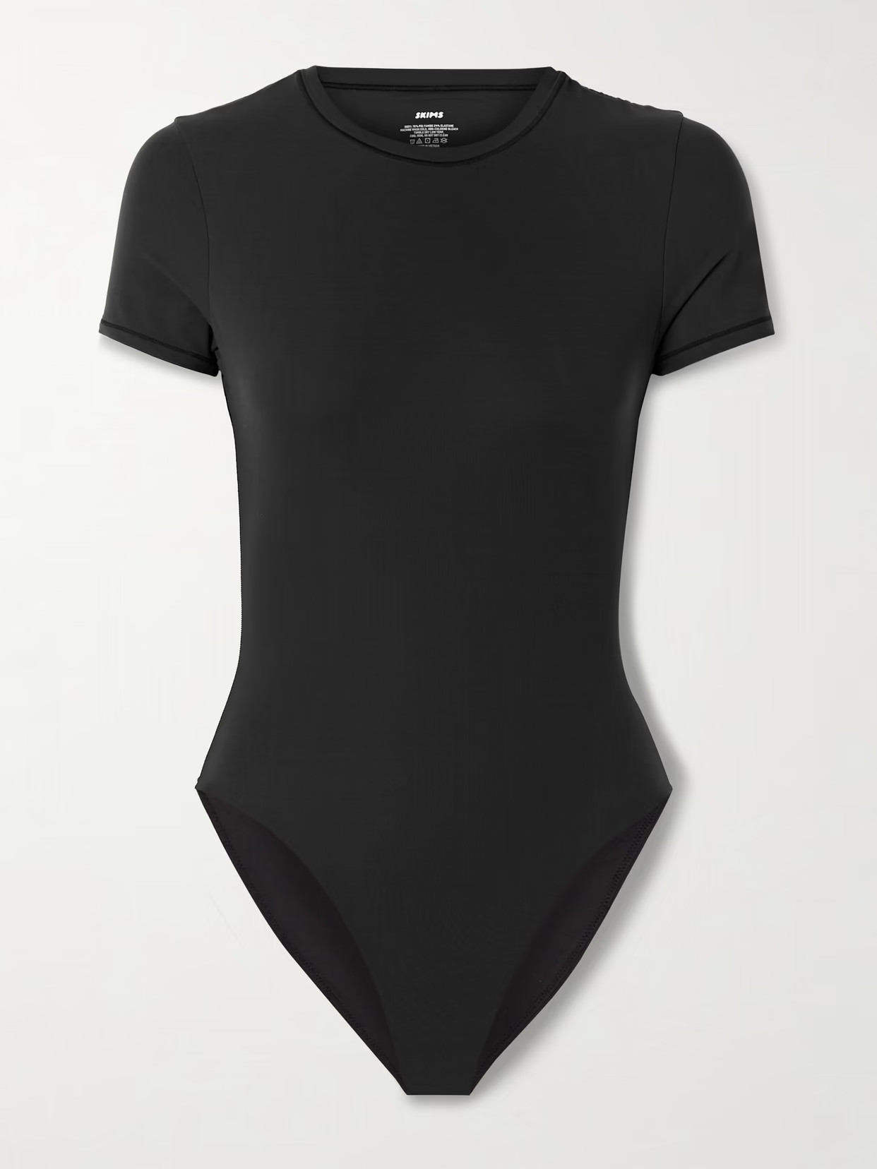 SKIMS - Fits Everybody T-shirt Bodysuit - Onyx - Black | NET-A-PORTER (UK & EU)