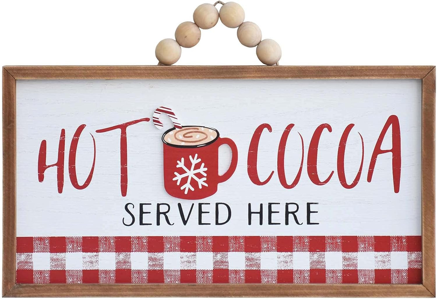 Paris Loft Hot Cocoa Sign, Wooden Hot Cocoa Served Here Hanging Sign, Wood Bead Hanger, Framed Co... | Amazon (US)