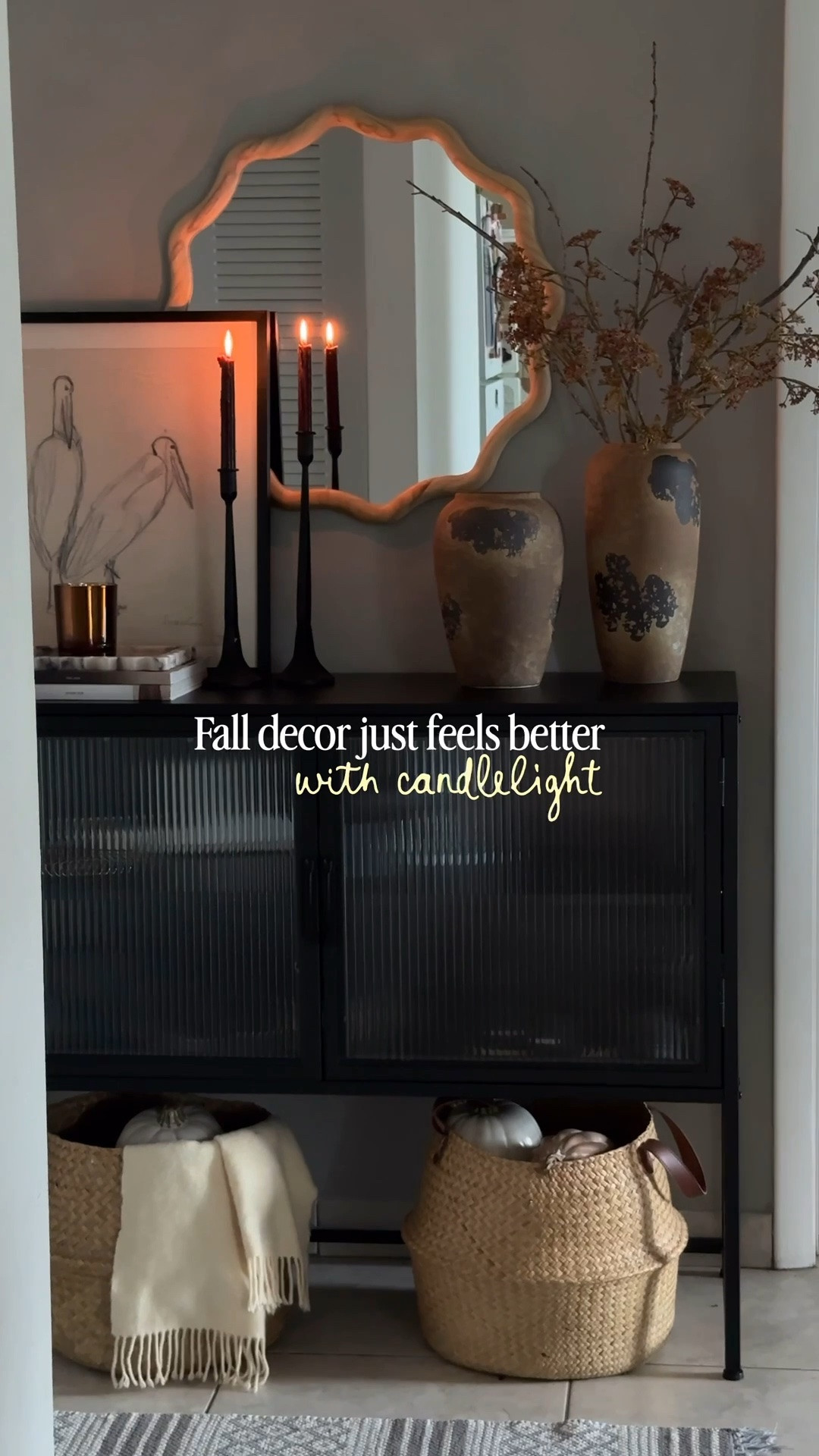 Moody fall entry decor🍂🤎

#LTKHome #LTKSeasonal