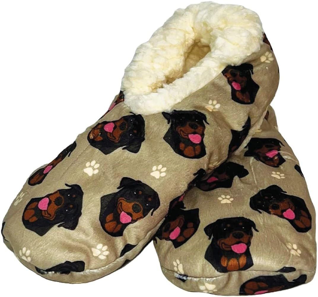 Rottweiler Super Soft Slippers - E&S Pets - Rottweiler Gifts - Cozy House Slippers - Non Skid Bot... | Amazon (US)