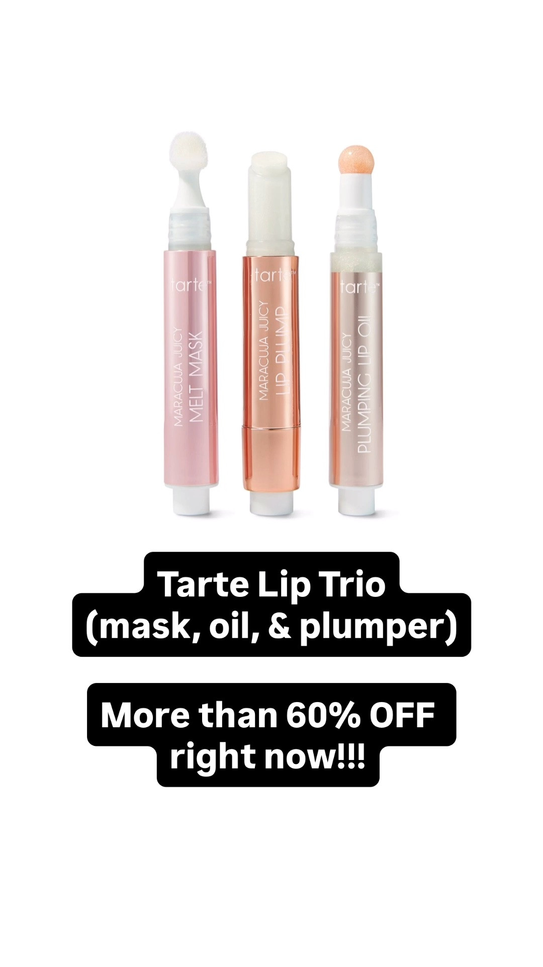 This travel-sized Tarte lip trio is on an incredible sale right now! From $45 to $17.50!

Would make a great gift for Mother’s Day or end-of-year teacher gifts

#LTKMothersDay #LTKBeauty #LTKSaleAlert