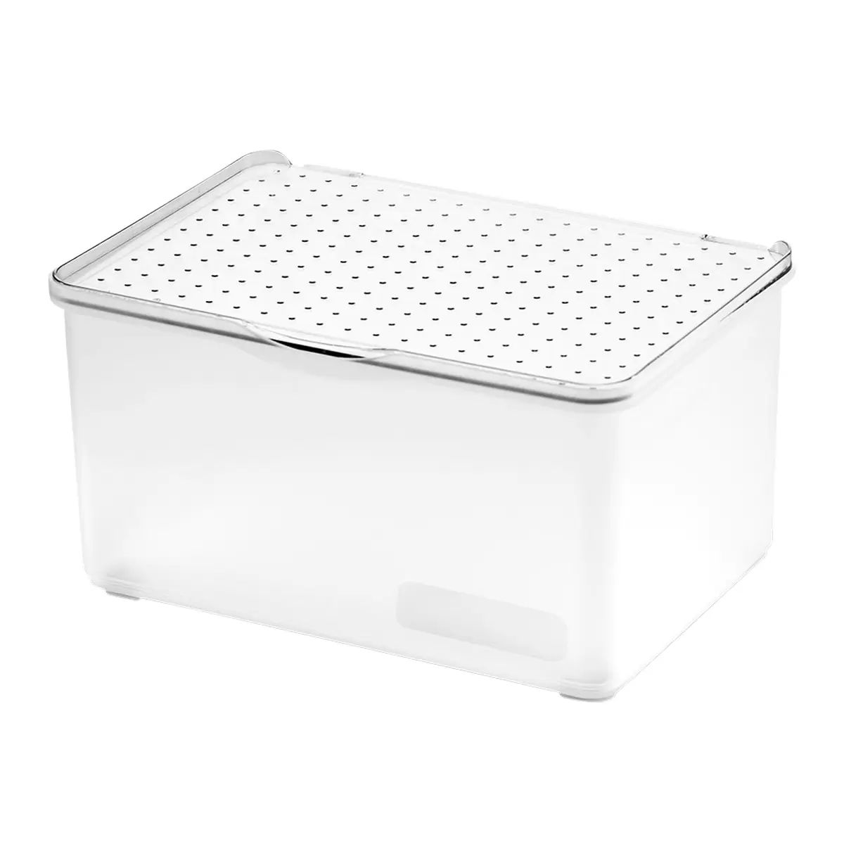 madesmart Medium Stacking Bin with Lid Frost | The Container Store