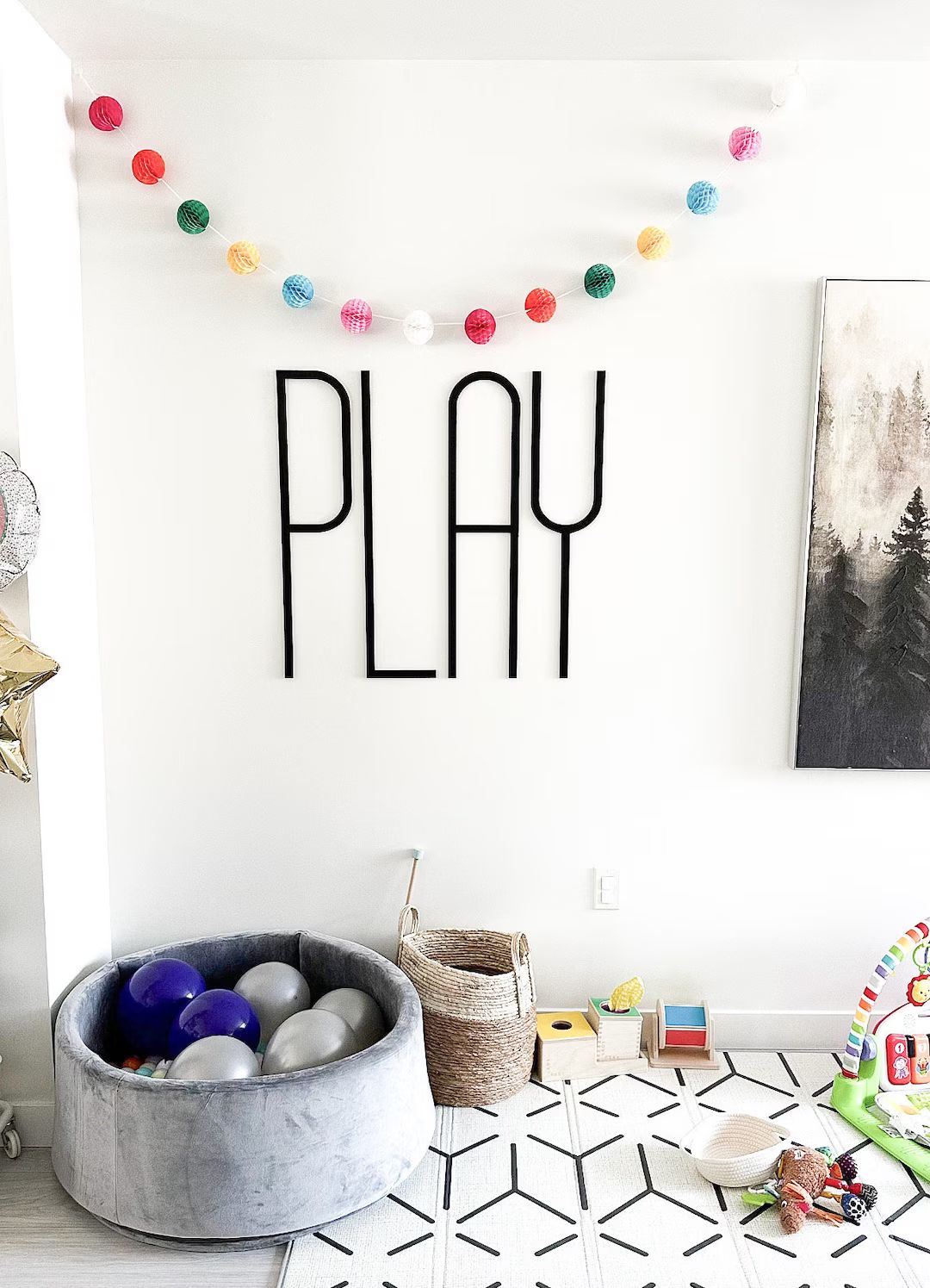 Play cutout | Modern playroom wall decor | Play sign | Playroom sign | Kids room | Etsy (US)