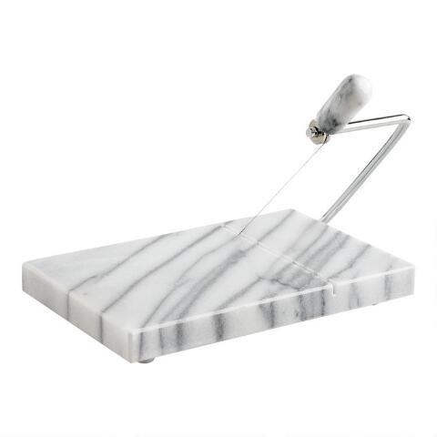 White Marble and Wire Cheese Slicer | World Market