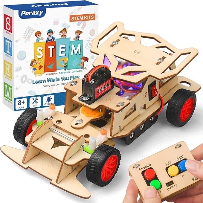 Poraxy STEM Kits for Kids 8-10, STEM Toys for Boys Ages 8-13, Remote Control Car, Wooden 3D Puzzl... | Amazon (US)