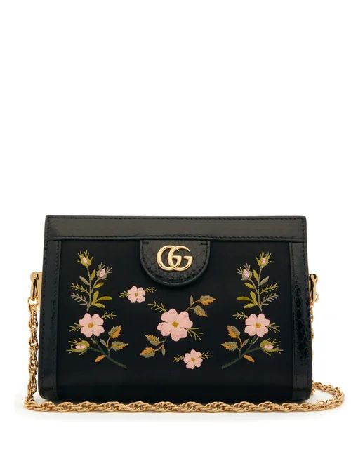 Gucci - Ophidia Snake-trim Satin Cross-body Bag - Womens - Black Multi | Matches (US)