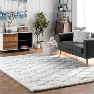 Rugs USA Gray Cloudy Shag Diamond Loop rug - Contemporary Rectangle 8' x 10' | Rugs USA