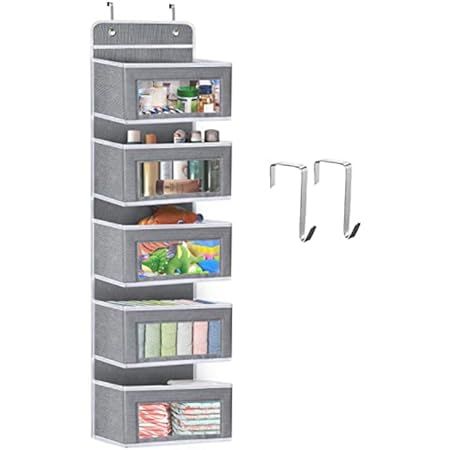 Over The Door Hanging Organizer Storage with 5 Large Pockets,Wall Mount Storage with Clear Windows a | Amazon (US)