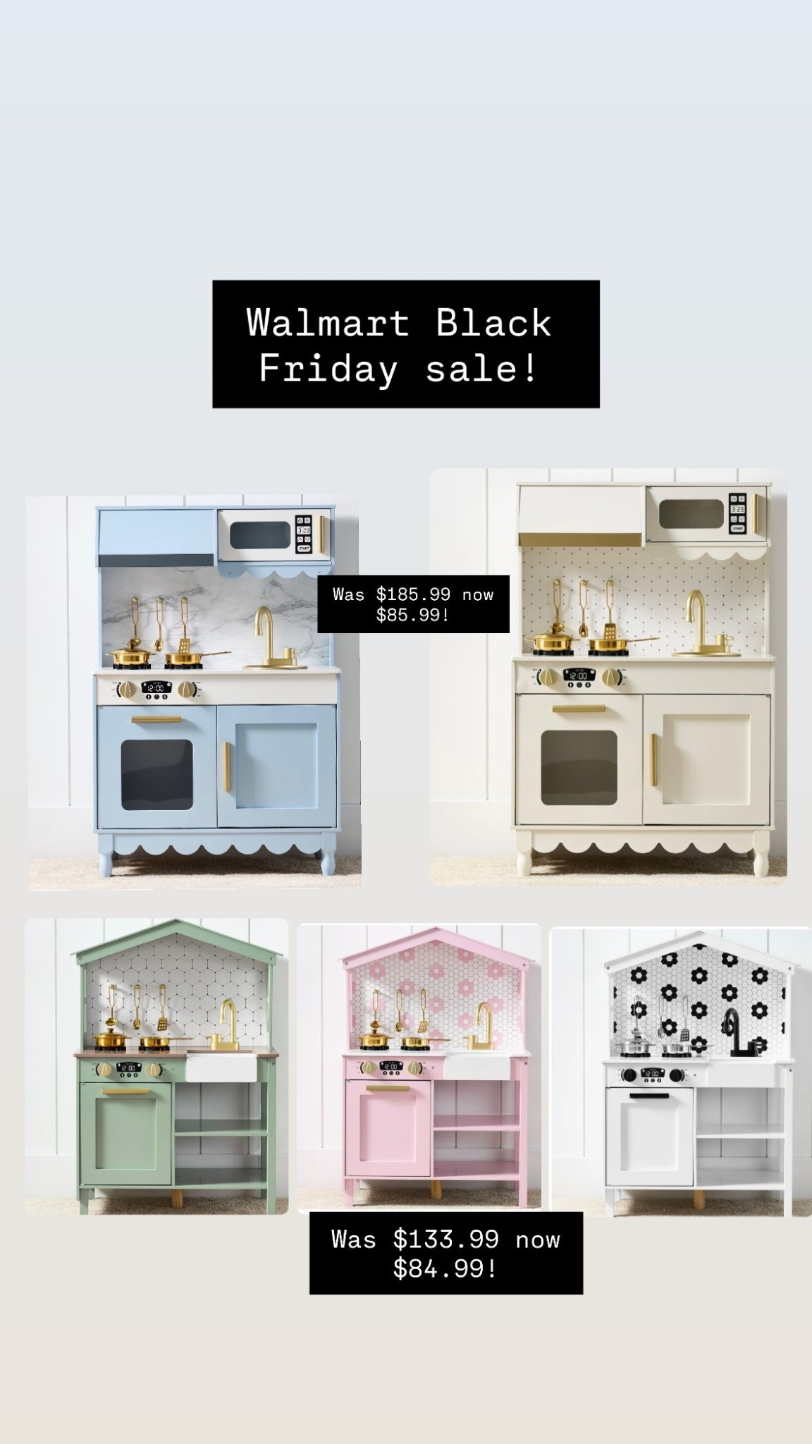 The cutest play kitchens I’ve ever seen! So modern and adorable! The price is great on these! 

Walmart Black Friday
Holiday gift guide
Toy gift guide 
Toy kitchen 

#LTKSaleAlert #LTKGiftGuide #LTKCyberWeek