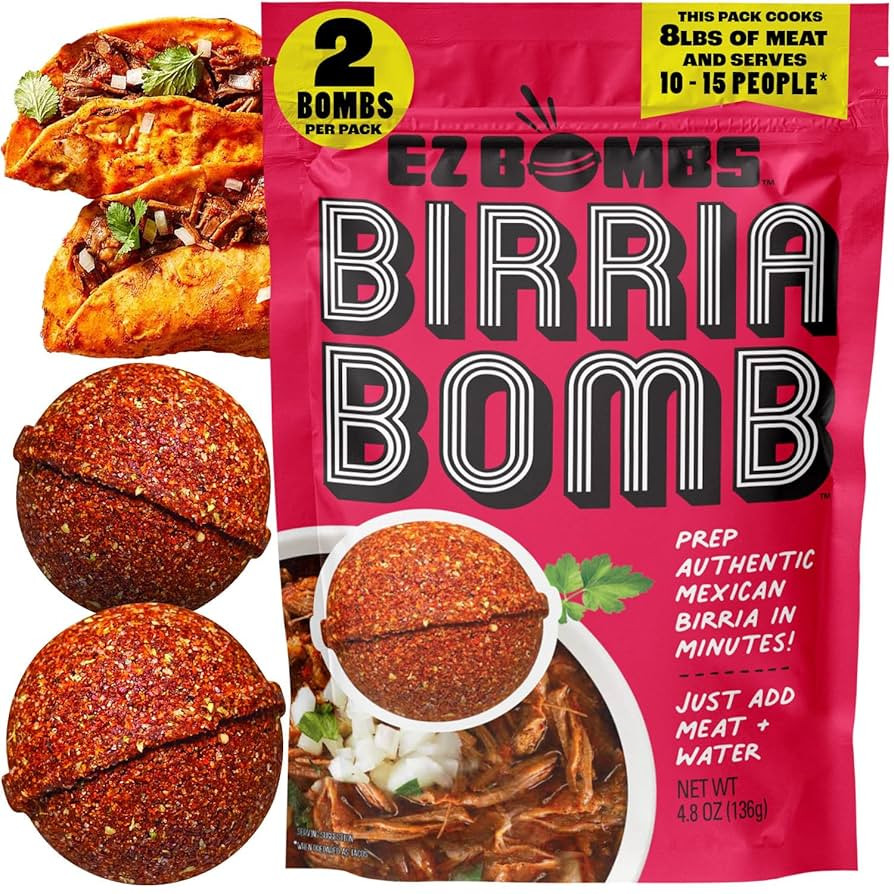 EZ Bombs Birria Bomb Seasoning, Pack of 2 – Authentic Mexican Spice Mix for Tacos, Burritos, Na... | Amazon (US)