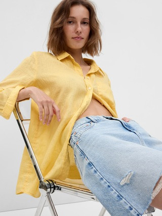 Linen Boyfriend Shirt | Gap (US)