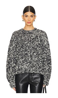 ANINE BING Sydney Crew Sweater in Black and White from Revolve.com | Revolve Clothing (Global)