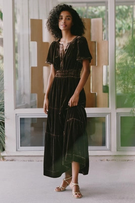 Somerset Velvet Maxi Dress | Anthropologie (US)