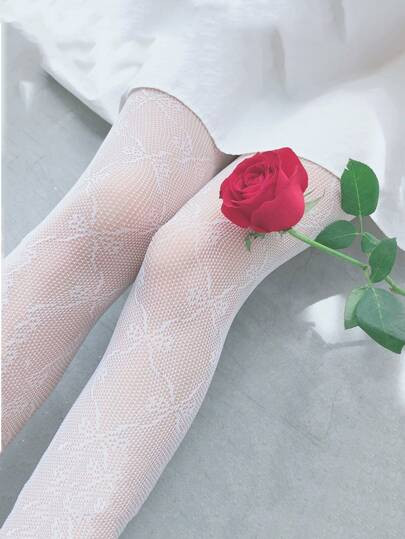 Bow Pattern Fishnet Tights | SHEIN