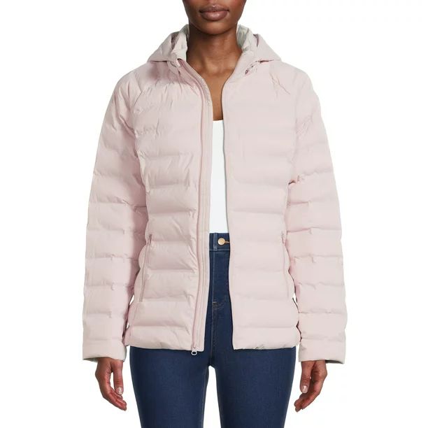 Time and Tru Women's Packable Stretch Zip Up Puffer Jacket - Walmart.com | Walmart (US)