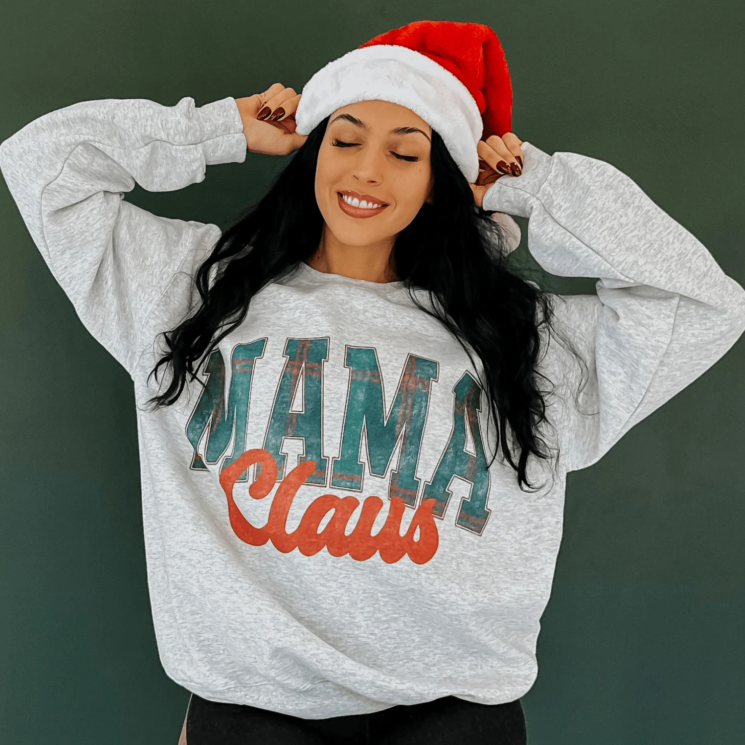 Plaid Mama Claus Sweatshirt | Mountain Moverz