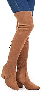 N.N.G Women Over the Knee Boots Thigh High Suede Block Winter Low Above Flat Long OTK Comfort Poi... | Amazon (US)