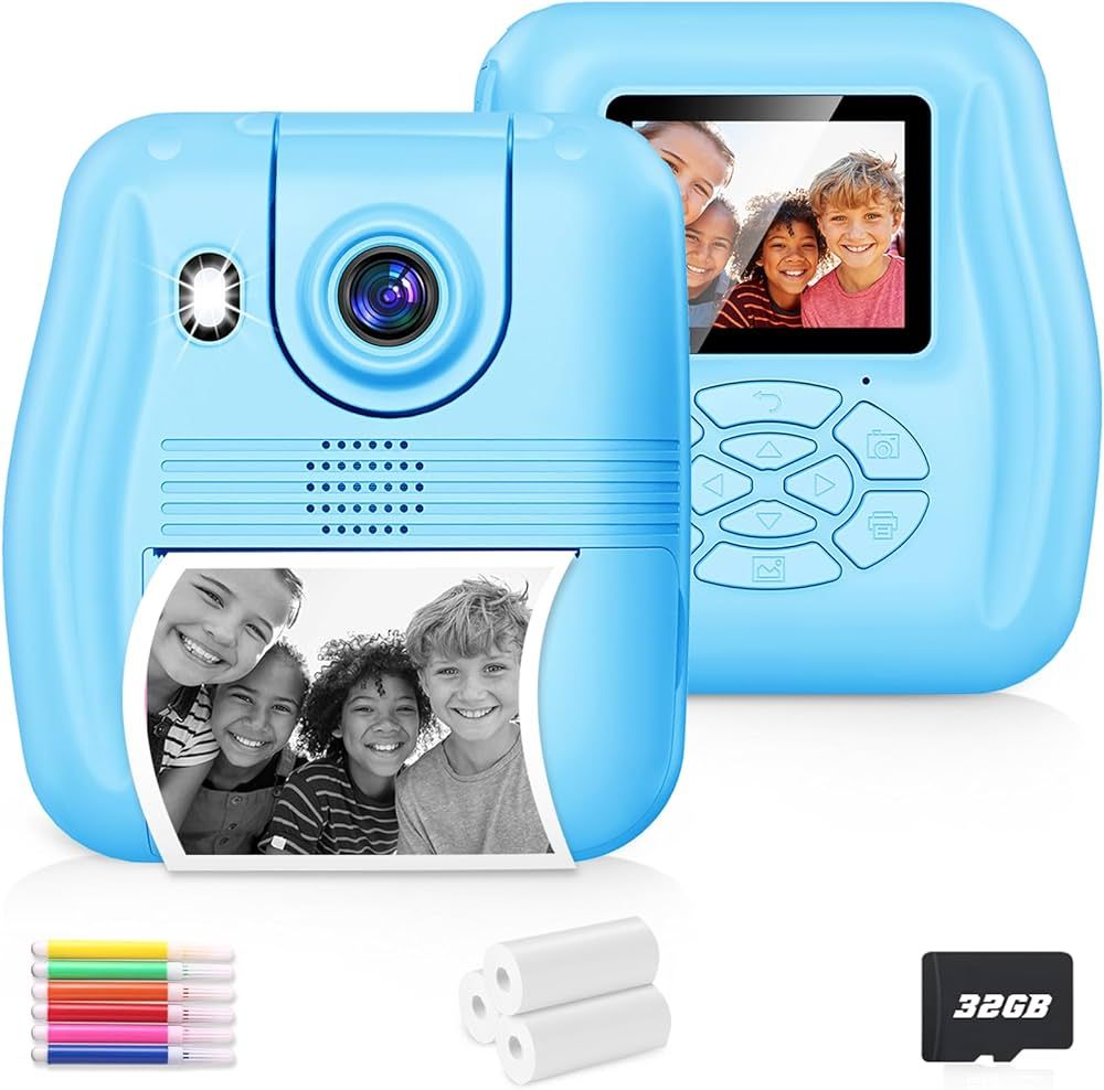 Kids Camera Instant Print, Toy for Kid Christmas Birthday Gift for Boy Girl Age 3-12, 12MP Selfie... | Amazon (US)