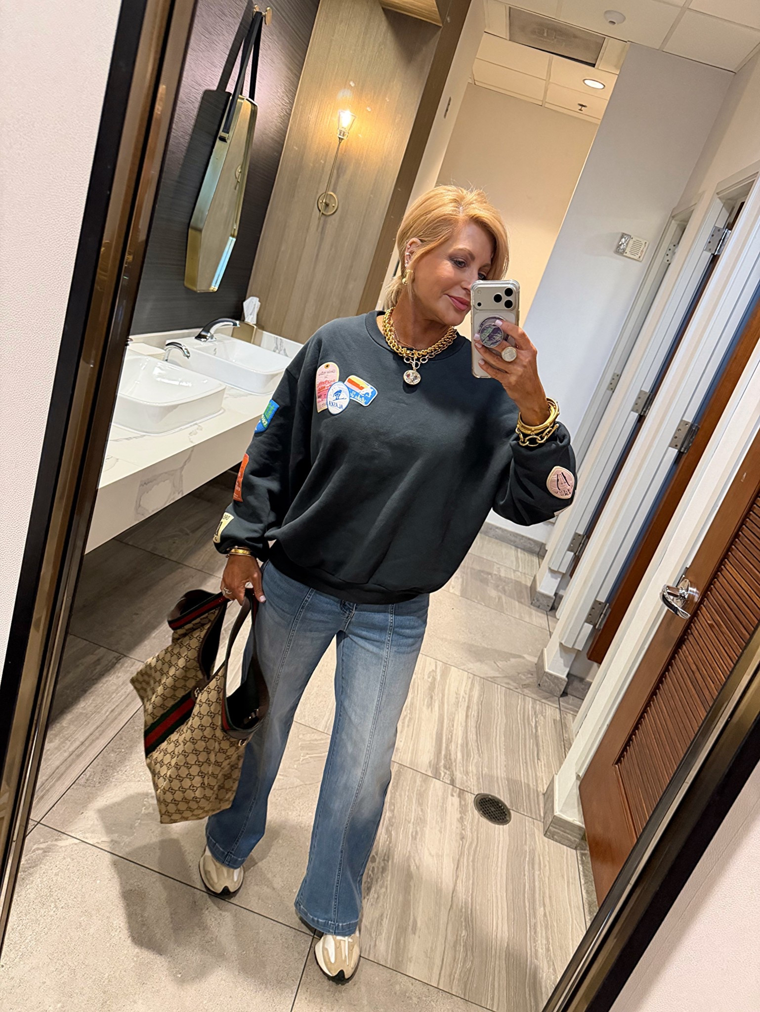 I wore these jeans for comfort today.  They’re so soft & stretchy but don’t loose their shape.  I’m in my true size 6 

#LTKTravel #LTKOver40 #LTKFindsUnder50