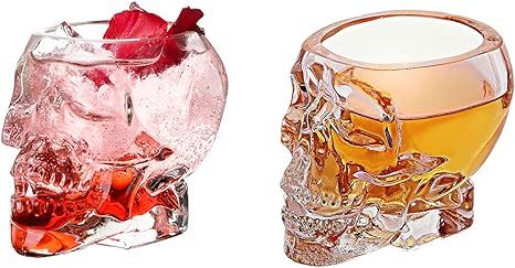GentingCreative Skull Glass Creative Skull Glass Vodka Liquor Glass New Crystal Skull Glass (2PCS... | Amazon (US)