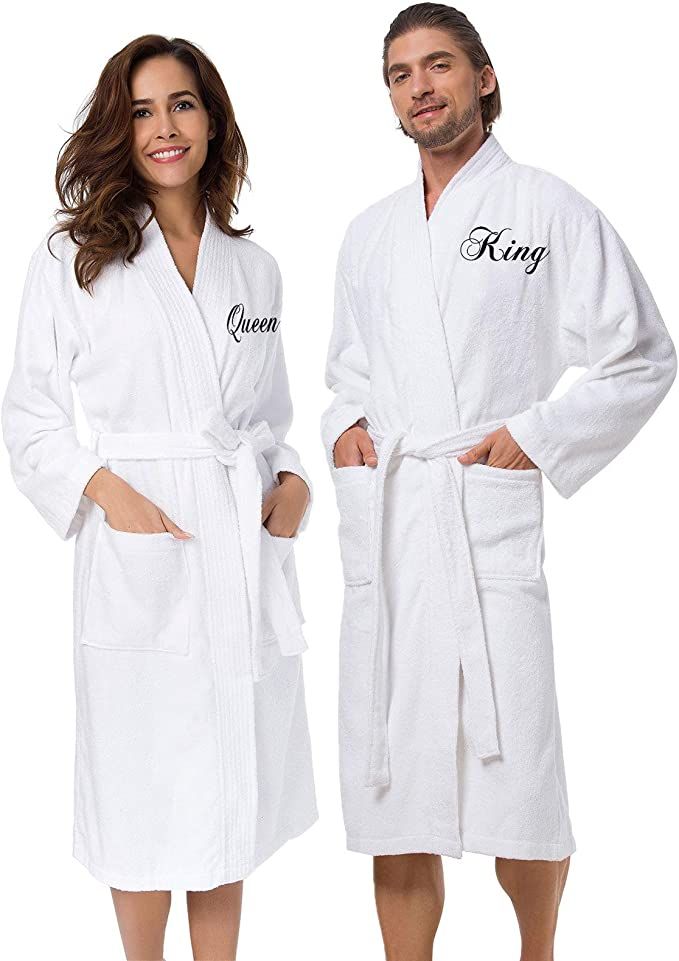 AW BRIDAL 2Pcs Couple's Terry Cotton Kimono Robe 100% Cotton Spa Bathrobe Set - Unisex Hotel Robe... | Amazon (US)
