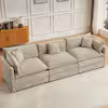 GOJANE 112.2 in. Square Arm 3-Piece Chenille Deluxe Pillow-Styled Modular Sectional Sofa in. Coffee 3 Seat SH009451LWYAAE | The Home Depot