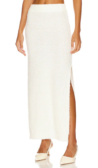 Gwen Boucle Maxi Skirt in Chalk | Revolve Clothing (Global)