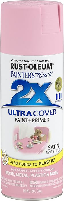 Rust-Oleum 249063 Painter's Touch 2X Ultra Cover Spray Paint, 12 oz, Satin Sweet Pea | Amazon (US)