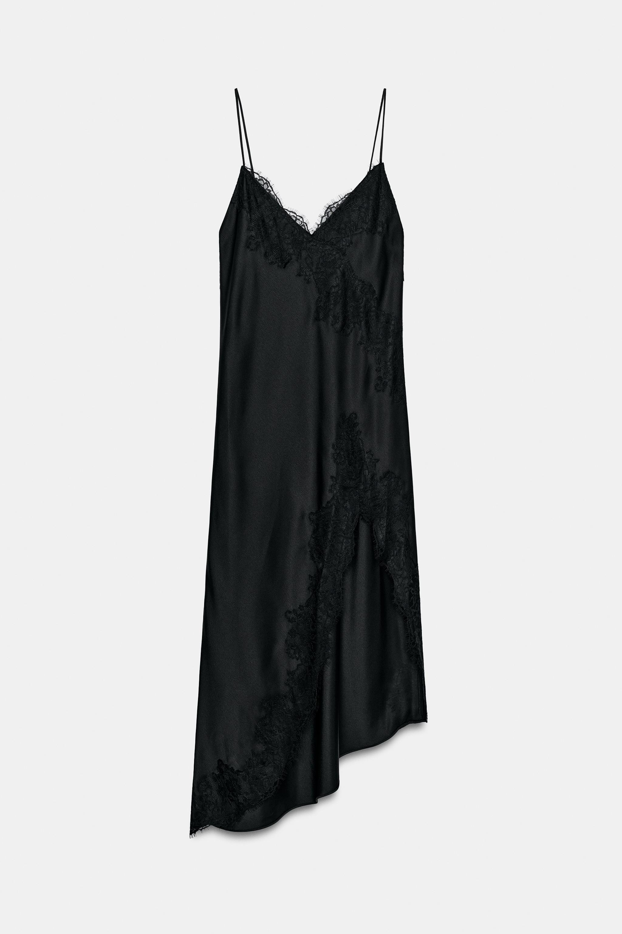 ZW COLLECTION SATIN LACE DRESS | Zara US