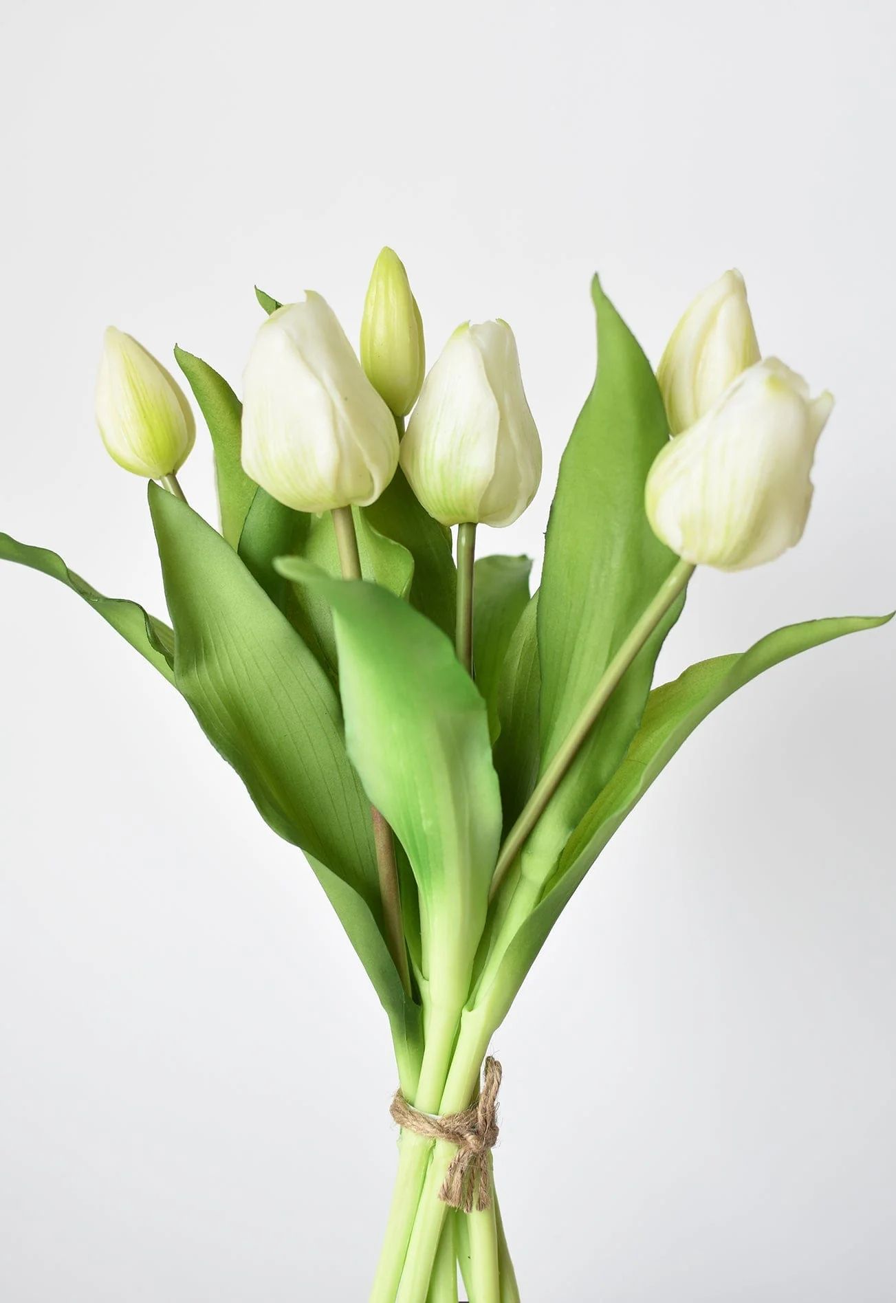 11.75" Faux Real Touch White Tulip Stem Bundle | HouseFloral
