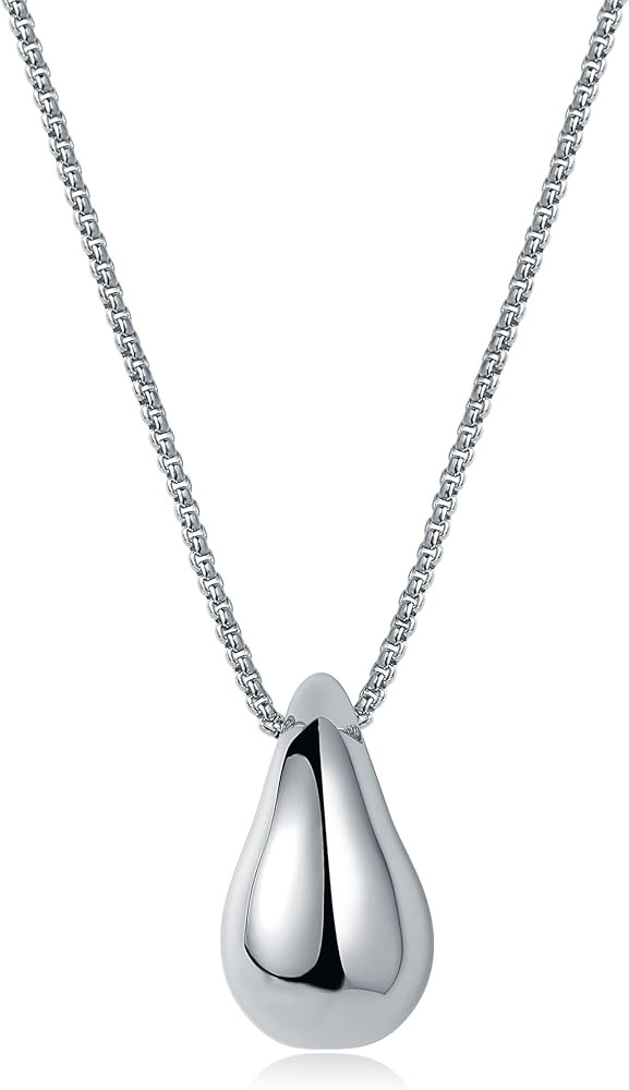 Dainty Gold Necklace for Women, 14K Gold Plated Pear Pendent Necklace Teardrop Pendent Necklace G... | Amazon (US)