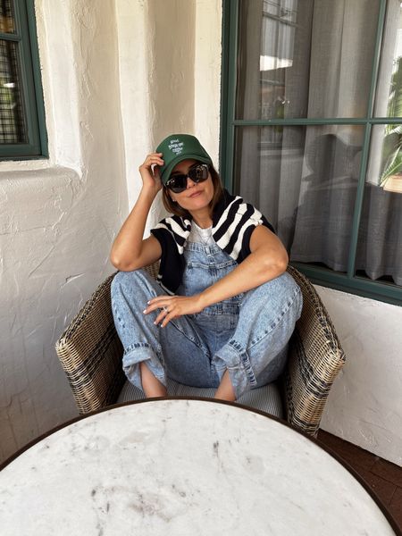 Comfy weekend look! 

Trucker hat, overalls, tank top, sandals and sunglasses. 

#LTKstyletip #LTKfindsunder100 #LTKFestival