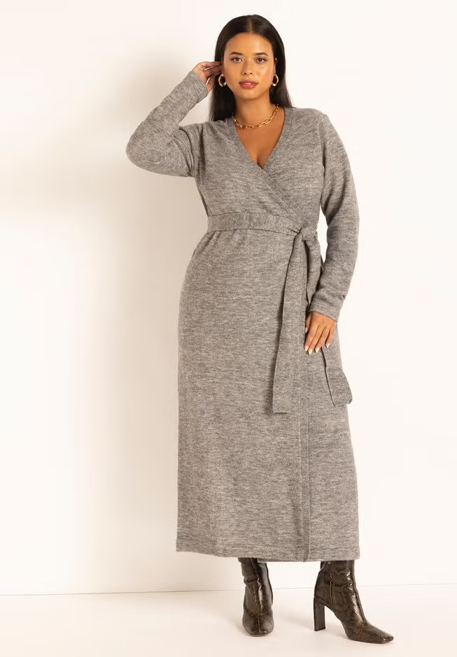 Sweater Wrap Dress | Eloquii