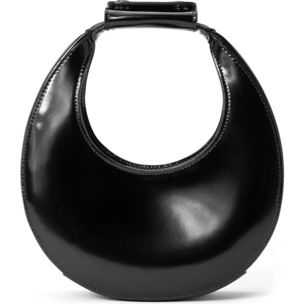 STAUD Good Night Moon Leather Top Handle Bag in Black at Nordstrom | Nordstrom