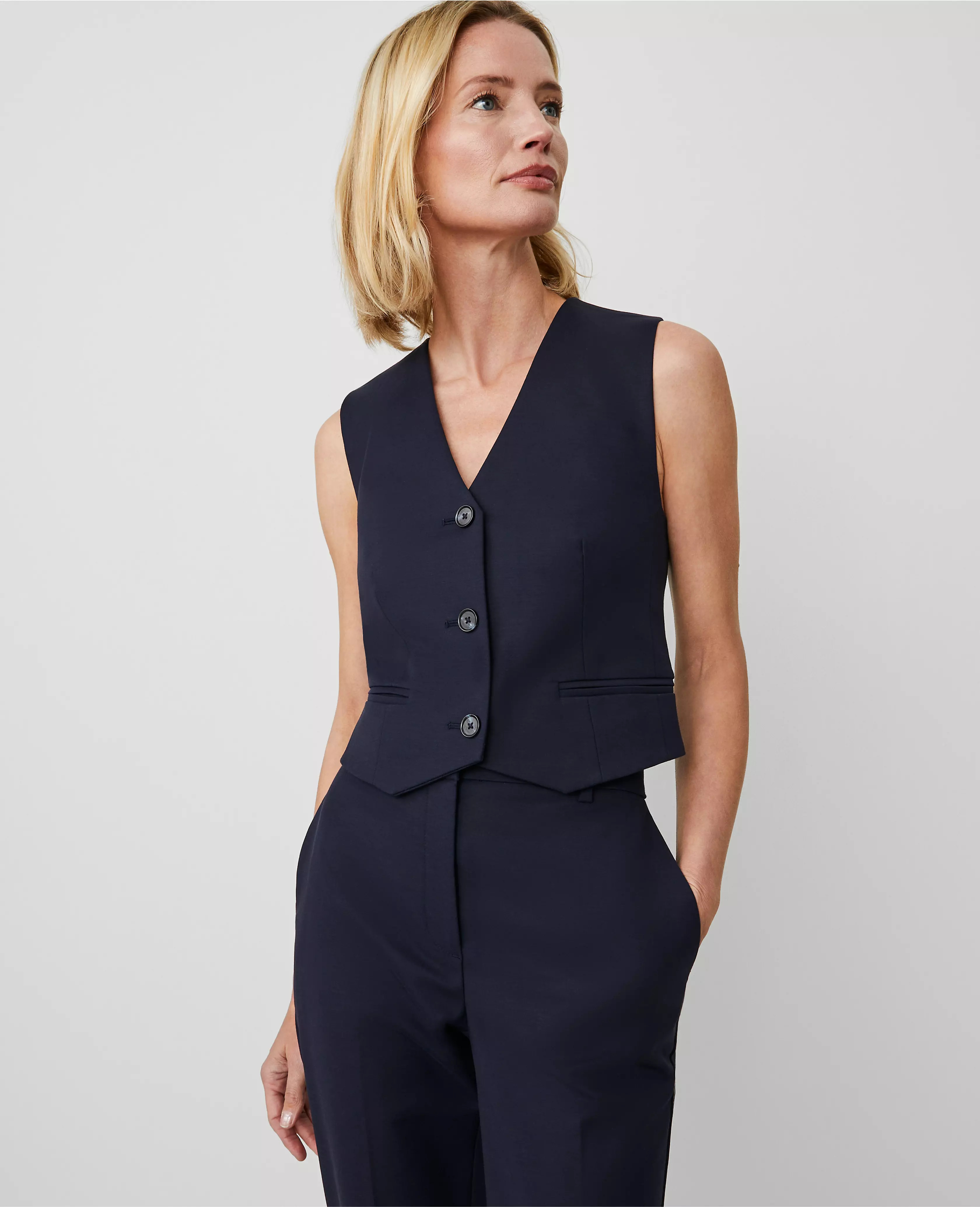 The Tailored Vest in Stretch Cotton | Ann Taylor
