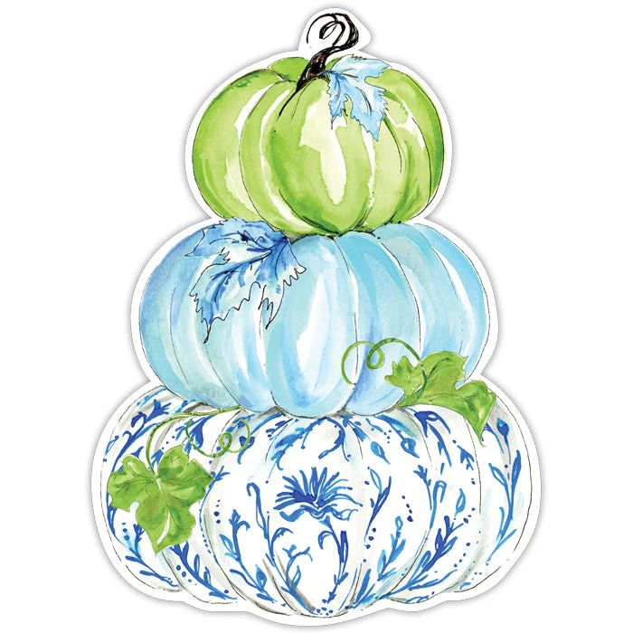 Blue Chinoiserie Pumpkin Tower Posh Die-Cut Placemats | Rosanne Beck Collections
