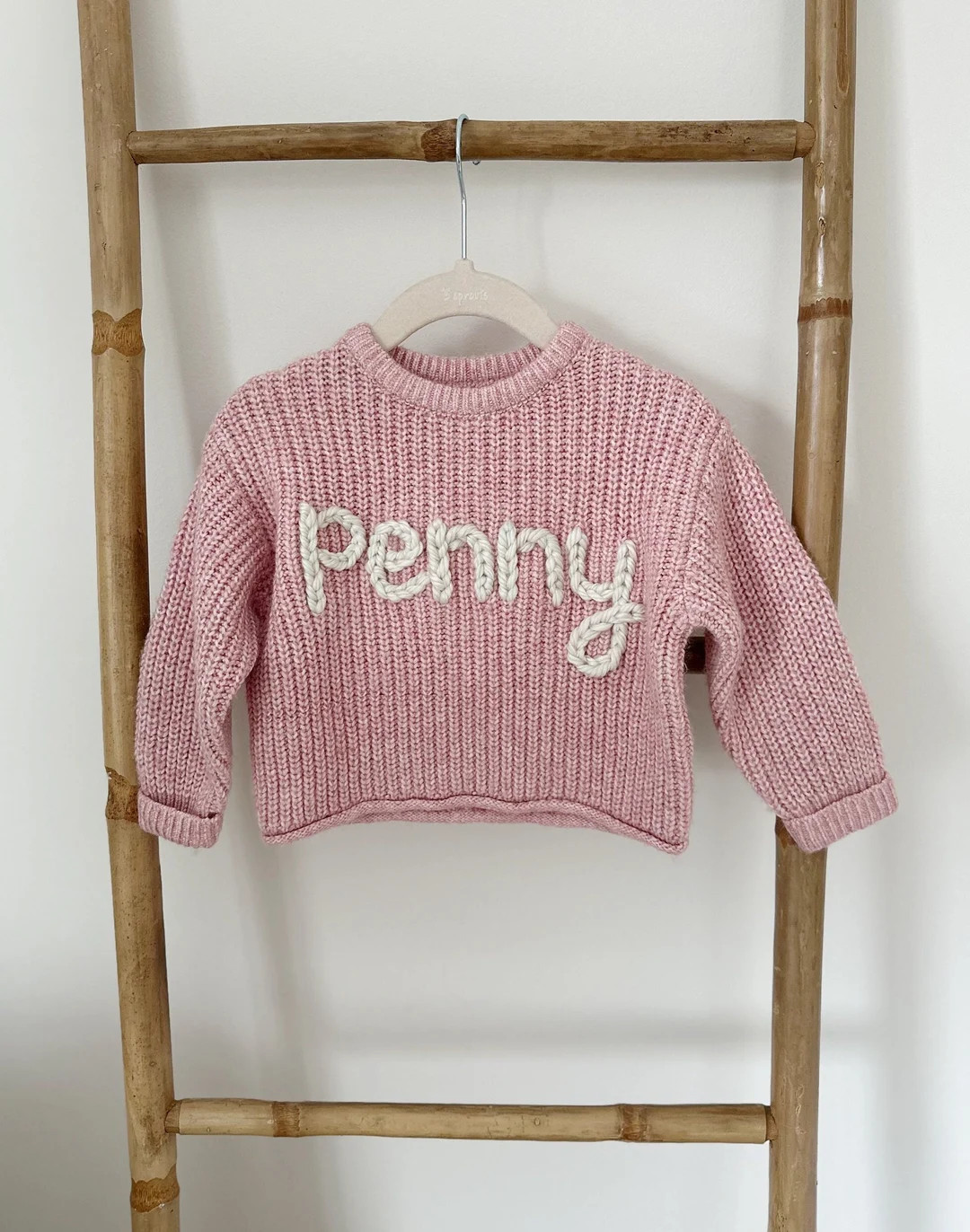 Hand Embroidered Baby Name Sweater | Etsy (US)