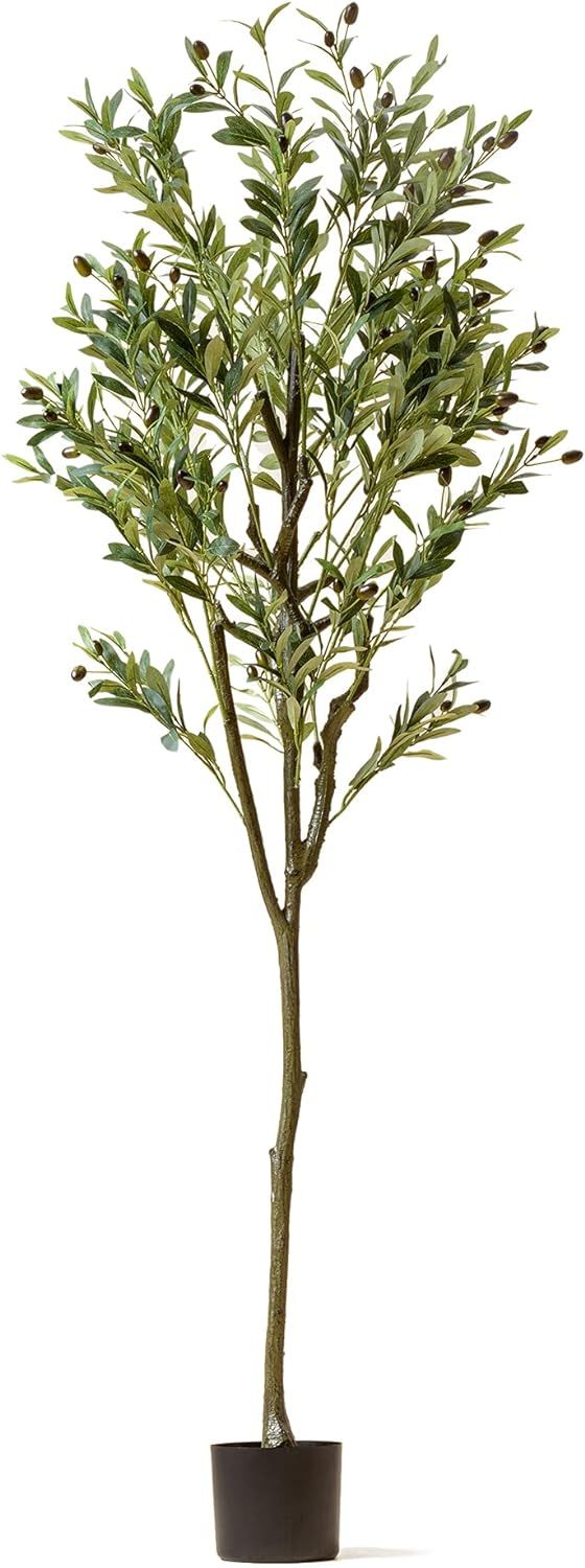 LA JOLIE MUSE Artificial Olive Tree, Faux Olive Plant in Pot, 5.9 Feet Fake Topiary Silk Tree wit... | Amazon (US)