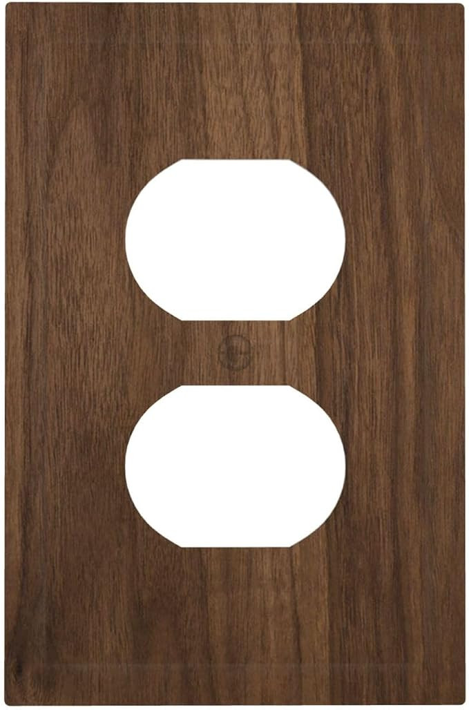 Outlet Covers Dark Brown Wood Grain 1 Gang Duplex Light Switch Cover Plate Decorative Switch Plat... | Amazon (US)