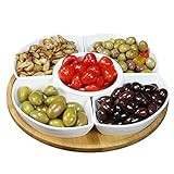 Elama Signature Appetizer and Condiment Server Set 5 Dishes and 1 Lazy Suzan Serving Tray, 6 Piec... | Amazon (US)