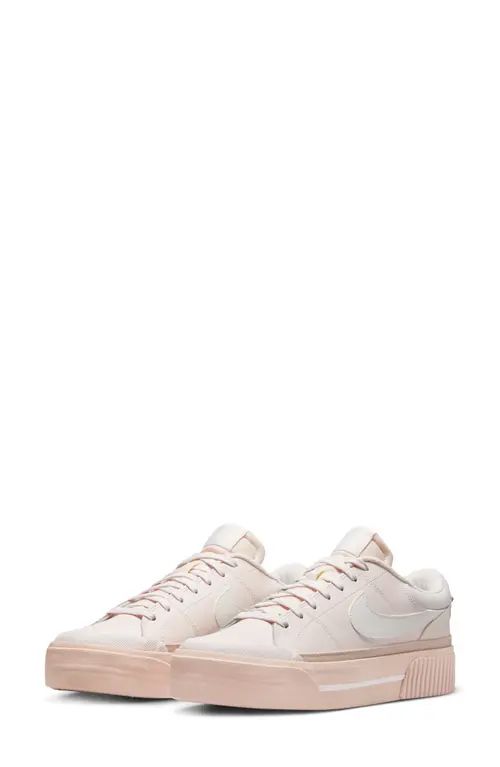 Nike Court Legacy Lift Sneaker in Soft Pink/Sail/Pink Oxford at Nordstrom, Size 5 | Nordstrom