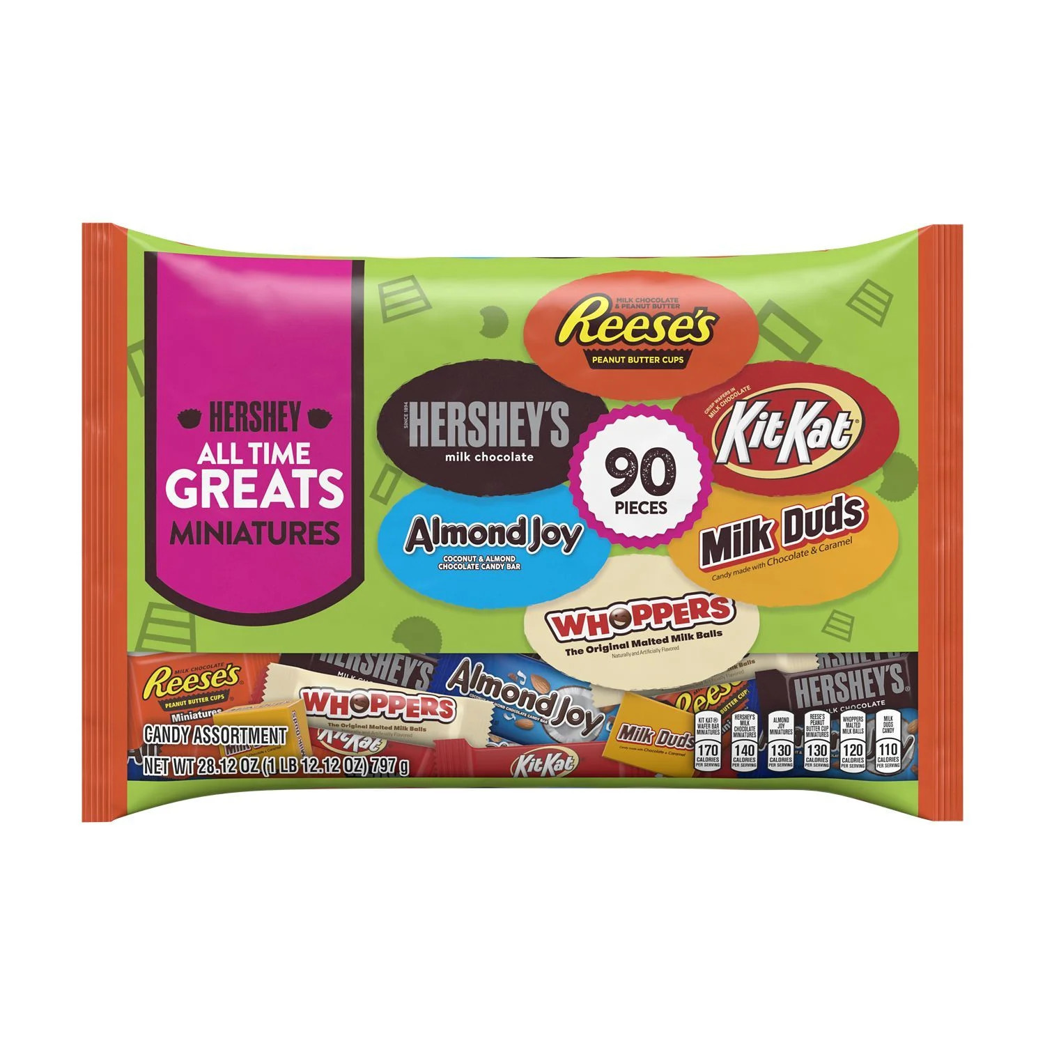 Hershey, All Time Greats Miniatures Chocolate Assortment Candy, Halloween, 28.12 oz, Variety Bag ... | Walmart (US)